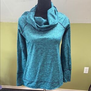 Teal Long Sleeve Cowl Neck Top Activewear
